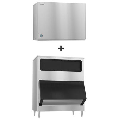 Hoshizaki KM-2600SWJ3/B-1150SS 2482 lb KM Series Crescent Cube Commercial Ice Machine w/ Bin - 1148 lb Storage, Water Cooled, 208-230v, Stainless Steel