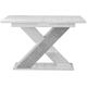 Mobilier1 - Table Goodyear 117, Blanc brillant+ Béton, 75x90x120cm, Allongement, Stratifié - Blanc