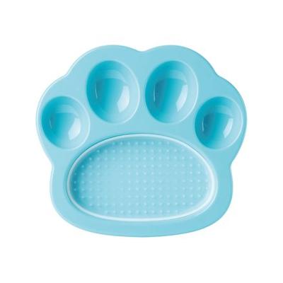Pet Dream House PAW Mini 2-in-1 Cat & Dog Slow Feeder & Lick Pad, Small, Blue