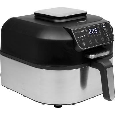 PRINCESS Heissluftfritteuse "182092 Airfryer Grill – 2-in-1 Heißluftfritteuse und Grill", schwarz (silber, schwarz), B:44,5cm H:27,5cm T:31cm, Fritteusen Image