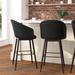 Upholstered Bar Stool with Wooden Legs