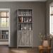 Bar Cabinet for Liquor and Glasses Dining Kitchen Cabinet with Wine Rack