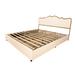 King Size Platform Bed with Upholstered Headboard and Four Storage Drawers