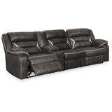 Signature Design by Ashley Kincord Power Reclining Sofa in Black/White - 123"W x 39"D x 41"H
