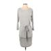 J.Crew Casual Dress Scoop Neck 3/4 sleeves: Gray Dresses - Women's Size Small