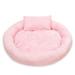 Extra Amazingly Luxury Soft Fluffy Comfort Pet Dog Cat Rabbit Bed Comforable Warm Pet Cushion Small Animal Bed For Small Medium Animals Round XL Pink