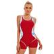 One Piece Swimsuit Women Sport Swimwear Monokini Rash Guards Surfing Suit Open Back Fitness Beach Bathing Suit Red