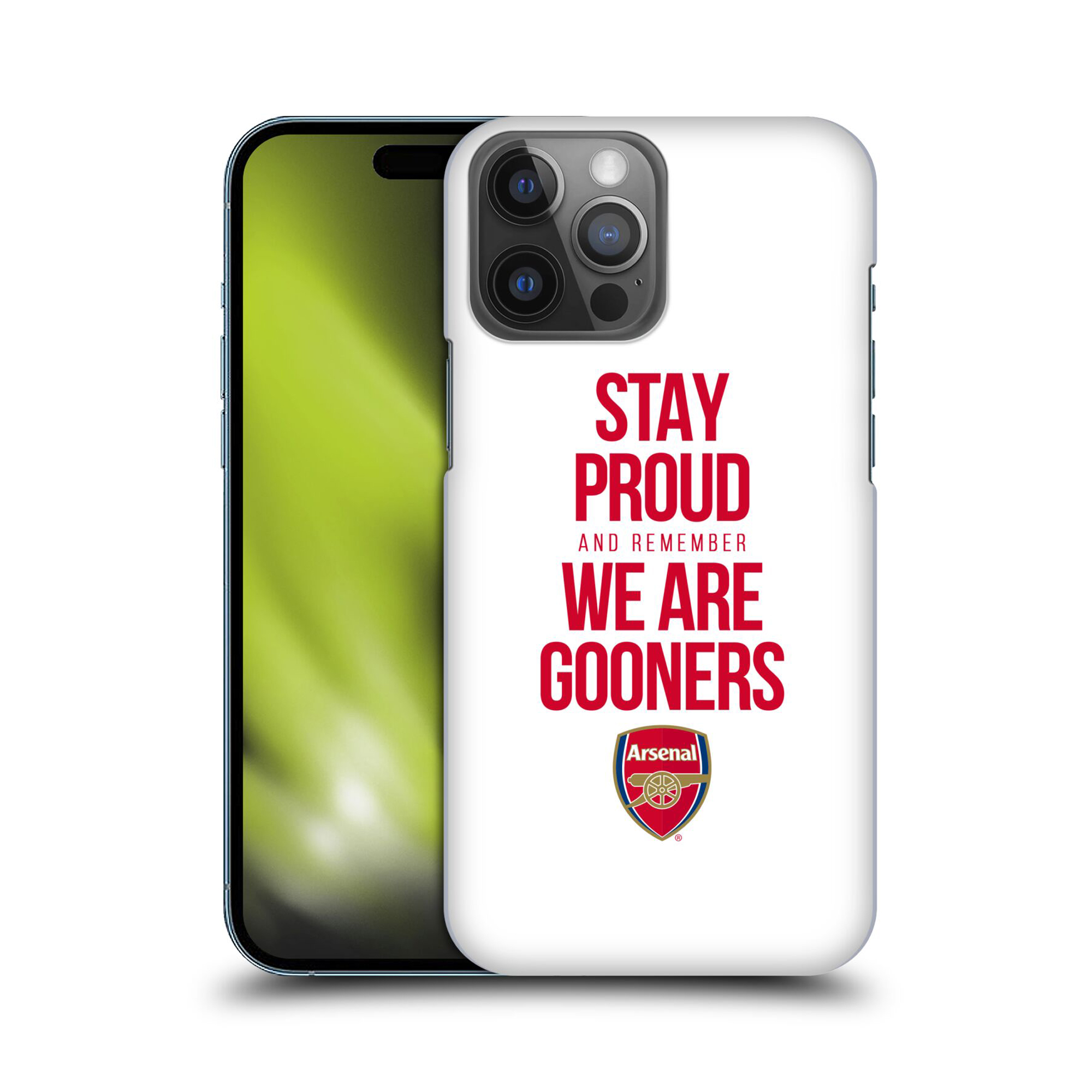 Arsenal Stay Proud Gooners Handyhülle mit harter Rückseite – Weiß – iPhone Image