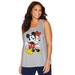 Plus Size Women's Sleeveless Mickey Minnie Hug Tank by Disney in Heather Grey Mickey Minnie (Size S)