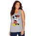 Plus Size Women's Sleeveless Mickey Minnie Hug Tank by Disney in Heather Grey Mickey Minnie (Size 6X)