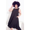 Evie Ruffle Plain Dress - black