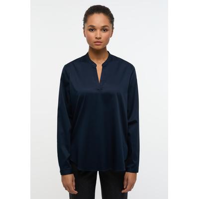 Longbluse ETERNA "LOOSE FIT", Damen, Gr. 36, blau (dunkelblau), 95% Baumwolle, 5% Elasthan, klassisch, normal, Blusen, EASY IRON (bügelleicht) Image
