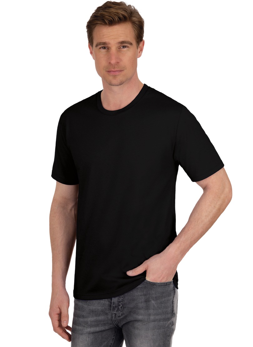 T-Shirt TRIGEMA "TRIGEMA T-Shirt aus 100% Baumwolle", Herren, Gr. M, schwarz, 100% Baumwolle, Basic, Shirts Image