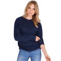 Sweatshirt TRIGEMA "TRIGEMA Sweatshirt", Damen, Gr. XXXL, blau (navy), 70% Baumwolle, 30% Polyester, Basic, Sweatshirts