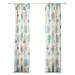 Geo 84 Inch Two panel Window Curtains White Blue Polyester Seashells Ferns Print