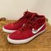 Nike Shoes | Nike Hi Bruin Red Crush Lace Up Skateboarding Shoe Womens 8 | Color: Red/Silver | Size: 8