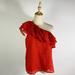 J. Crew Tops | J. Crew Eyelet One Shoulder Ruffle Red Tank Womens 6 | Color: Red | Size: 6