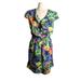 Jessica Simpson Dresses | Jessica Simpson | Bright Floral Short Sleeve Dress Ruffle Trim Detail | Color: Blue/Green | Size: S