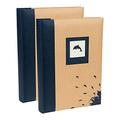 Kenro Box of 2 Green Wood Blue Dolphin Photo Album with Kraft Paper Cover for 300 Photos 6x4 inch/10x15cm Family Photograph Album - GRW008UE