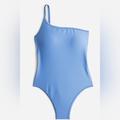 J. Crew Swim | J.Crew One Shoulder Ribbed One Piece Swimsuit | Color: Blue | Size: 12