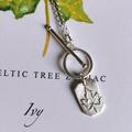 Ivy Celtic Tree Astrology Tablet Necklace - Leaf Jewellery, Zodiac, Ogham, Pagan Pendant, Druid Libra, Scorpio, Dog Tag