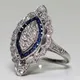 Milangirl – Bague en pierre bleue pour femmes Bague de fiançailles de mariage couleur strass