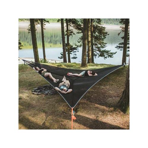 Große dreieckige Lufthängematte für Campingbaum, tragbare Mehrpersonen-Hängematte für 3 Personen