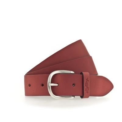 Ledergürtel MUSTANG, Damen, Gr. 85, rot, Rindsleder, unifarben, casual,modisch,klassisch, Gürtel, Mit geprägtem MUSTANG-Logo auf der Schlaufe, 3,5 cm Image