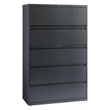 HIRSH 17651 42" W 5 Drawer Lateral File Cabinet, Charcoal, Letter