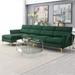 Convertible Sectional Sofa Couch, Flannel L Shape Furniture Couch with Chaise Left/Right Handed Chaise for Living Room