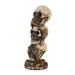OUNONA Evil Decor Head Ornament Resin Halloween Skeleton Statue No Desktop Human Crafts Sculpture Stacked Trio Hear Props