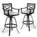 Pellebant Set of 2 Outdoor Swivel Bar Stool with Cushion Cast Aluminum Chairs