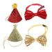 OUNONA Dog Hat Birthday Pet Christmas Costume Bow Tie Outfit Puppy Party Hats Cat Collar Supplies Set Bell Bowtie Girls Santa