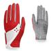 PU Leather Woman Golf Gloves Breathable Adjustable Nonslip Gloves for Men Woman Sports Accessories Red Size 19