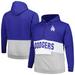 Men's Royal/White Los Angeles Dodgers Big & Tall Fleece Half-Zip Hoodie