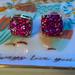 Kate Spade Jewelry | Kate Spade Square Glitter Stud Earrings. | Color: Pink | Size: Os