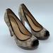 Coach Shoes | Coach Breana Signature Canvas And Patent Peep Toe Platform Stacked Heel Size 6b | Color: Brown | Size: 6