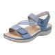 Riemchensandale RIEKER Gr. 40, blau Damen Schuhe Sandalen Sommerschuh, Sandalette, Keilabsatz, mit Gummizügen Bestseller