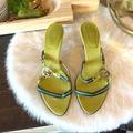 Gucci Shoes | Gucci Vintage Heels Sandals | Color: Blue/Green | Size: 9