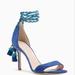 Kate Spade Shoes | Kate Spade Inez Tassel Wrap Suede Heeled Sandals | Color: Blue/Gold | Size: 9