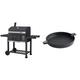 tepro 1165 Holzkohlegrill Grillwagen Toronto XXL, Anthrazit/Edelstahl, Grillfläche: ca. 71,5 x 46 cm & Grillzubehör Guss-Pfanne-Einleger ca. 31,7 Ø, Rost in Rost System rund 57 cm Ø