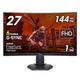 Dell S2721HGFA 27 Zoll Full HD (1920x1080) 1500R Curved Gaming Monitor, 144Hz, VA, 1ms MPRT, AMD FreeSync Premium, NVIDIA G-SYNC Kompatibel, DisplayPort, 2x HDMI, 3 Jahre Garantie, Schwarz