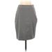 The Limited Black Collection Casual Pencil Skirt Knee Length: Gray Print Bottoms - Women's Size 0