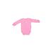 Carter's Long Sleeve Onesie: Pink Polka Dots Bottoms - Size Newborn