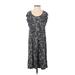 Ann Taylor LOFT Casual Dress - Shift Scoop Neck Short sleeves: Black Dresses - Women's Size X-Small