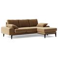 Swoon Tulum Velvet Right Hand Corner Sofa - Biscuit