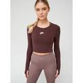 Nike Nsw Long Sleeve Crop Top - Burgundy