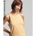 Superdry Women's Organic Cotton Vintage Logo Stripe Vest Yellow / Ochre Marl/Rodeo White Stripe - Size: 12