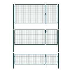 Aileenstore Gartentor Zauntor Einfahrtstor Stabmattenzaun Doppelflügel Grün 1800 x 3500 mm Image