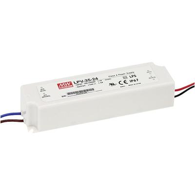 LPV-35-24 LED-Trafo Konstantspannung 36 w 0 - 1.5 a 24 v/dc nicht dimmbar, Überlastschutz - Mean